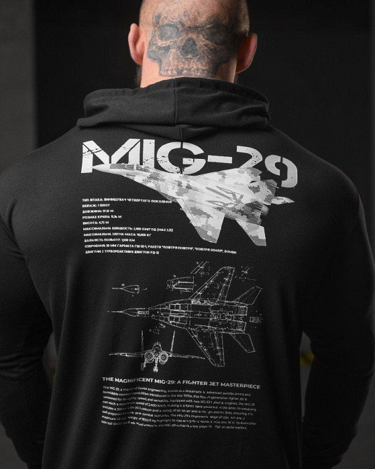 Худі maklin mig -29 black НП4949 Одеса - фото 2