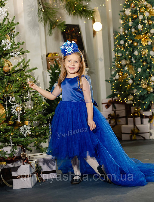 Дитяча сукня видовжене ззаду Синя 116-128 Кривий Ріг - фото 3