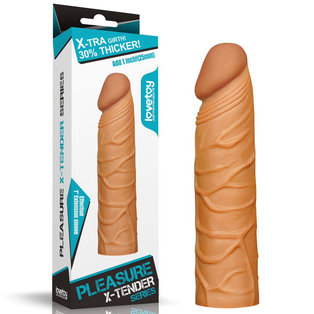Насадка на член - Pleasure X-Tender Penis Sleeve Add 1" Brown Sex Aura Київ - фото 1