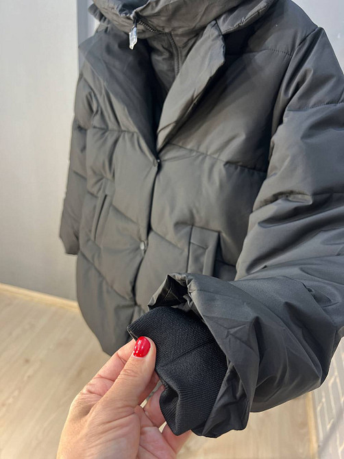 Куртка жіноча подовжена подвійна застібка з капюшоном Lady Yep 9010 чорна, чорний, 46 Київ - фото 3