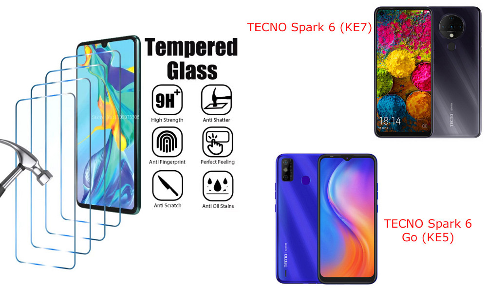 Защитное стекло ArmorGlass для TECNO Spark 6 (KE7),  Spark 6 Go (KE5) – устойчивое к царапинам и ударам Киев - изображение 1
