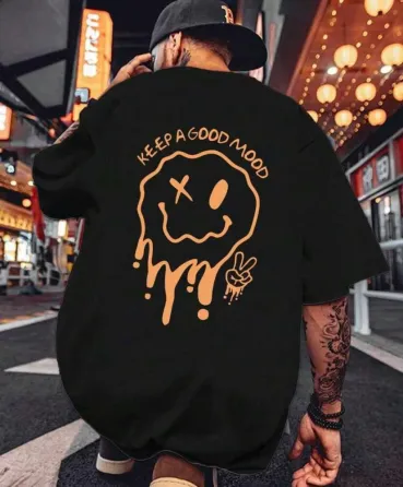 Футболка мужская с принтом  48 Черная 2664093593 Днепр