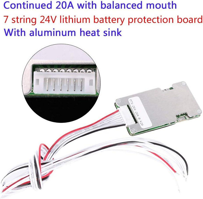 Jadeshay 24V 20A 7S BMS плата захисту акумулятора, балансувальний модуль Li-ion 18650 для електротранспорту Київ - фото 5