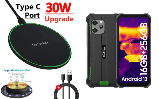 Беспроводное зарядное устройство Copper до 30W для Blackview BV8900, BV8900 Pro, USB-C, LED Киев