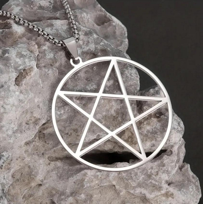 Намисто-підвіска Пентаграма – сріблястий колір Київ - фото 2