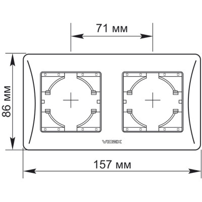 Рамка Videx BINERA біла 2 пости (VF-BNFR2H-W) Вінниця - фото 2