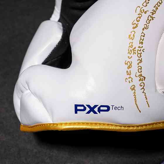 Боксерський шолом Phantom Muay Thai Full Face White Gold (капа в комплекті) Кам'янське