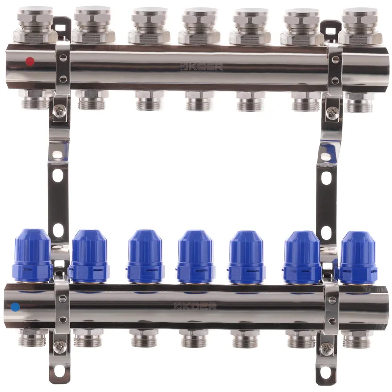 Коллекторный блок с термостатическими клапанами Koer KR.1100-07 1”x7 ways (KR2633) Киев - изображение 1