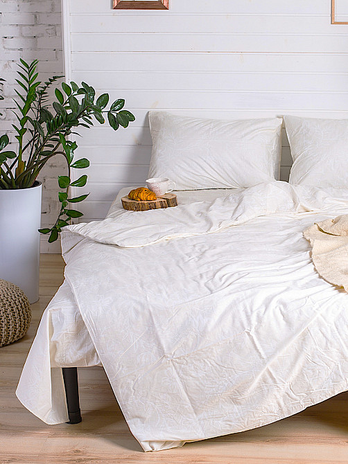 Ecotton Комплект постільної білизни Ecotton двоспальний 180х215 см білий із орнаментом (20-0709 Коломыя - изображение 5