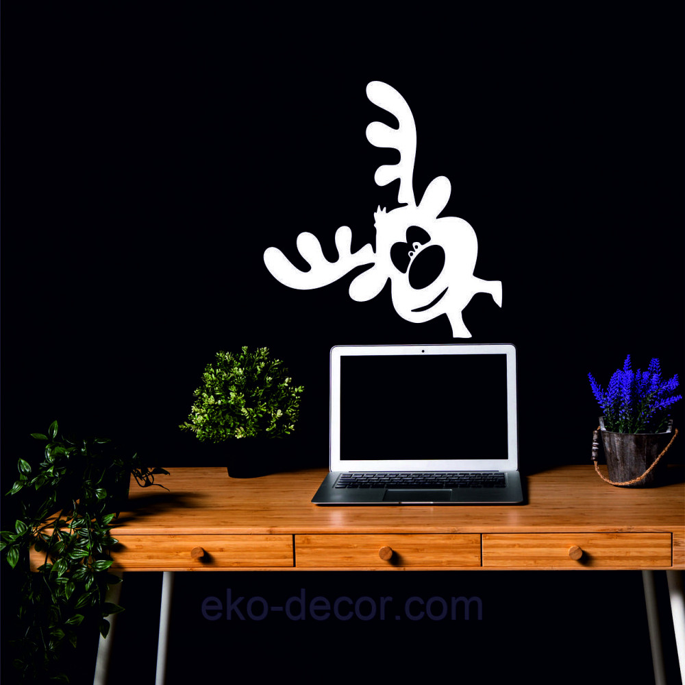 Декоративное настенное Панно «Олень», Декор на стену 70*70 см, Белый Киев - изображение 5