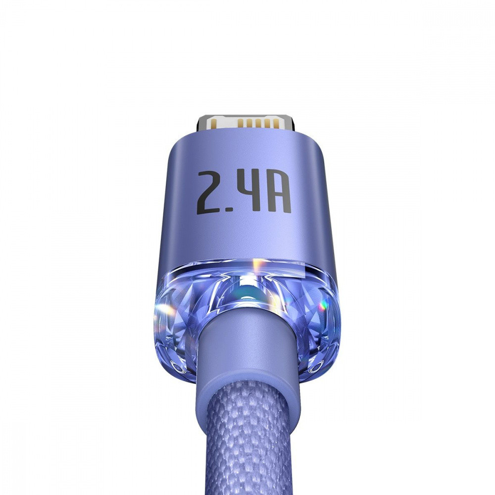 Кабель Baseus Crystal Shine Series Lightning 2.4A 2м чорний Львів - фото 7