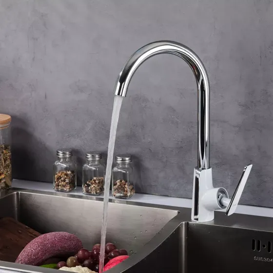 Змішувач для кухні Frap F4058 білий/хром Київ