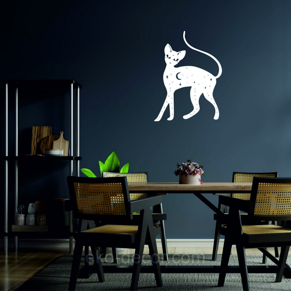 Декоративное настенное 3D Панно «Кот» Декор на стену с объемом 110*82 см, Белый Киев - изображение 2