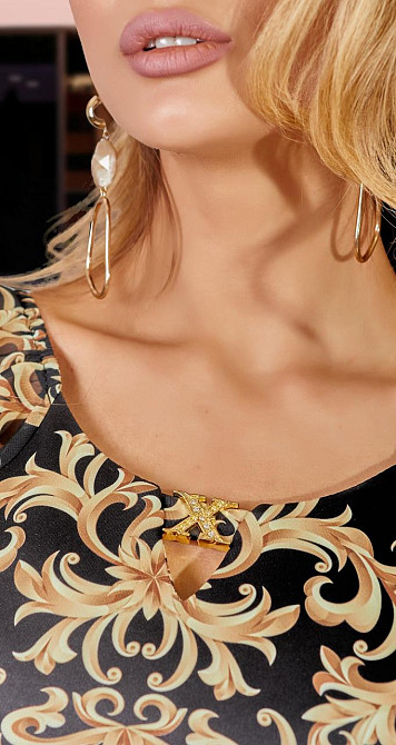 Нарядное комбинированное платье с шифоновыми рукавами (42) Киев - изображение 4