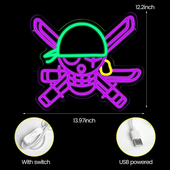 Неоновый знак PILOYINDE Аниме 35×31 см, LED неоновая лампа на стену, USB, декор спальни, комнаты, вечеринки, подарок Киев