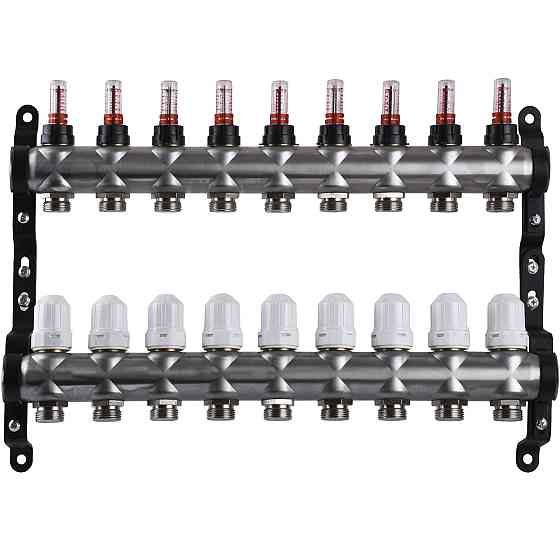 Коллектор нержавеющая сталь с расходомерами ЕСО 001N 1″ x9 (000027053) Киев