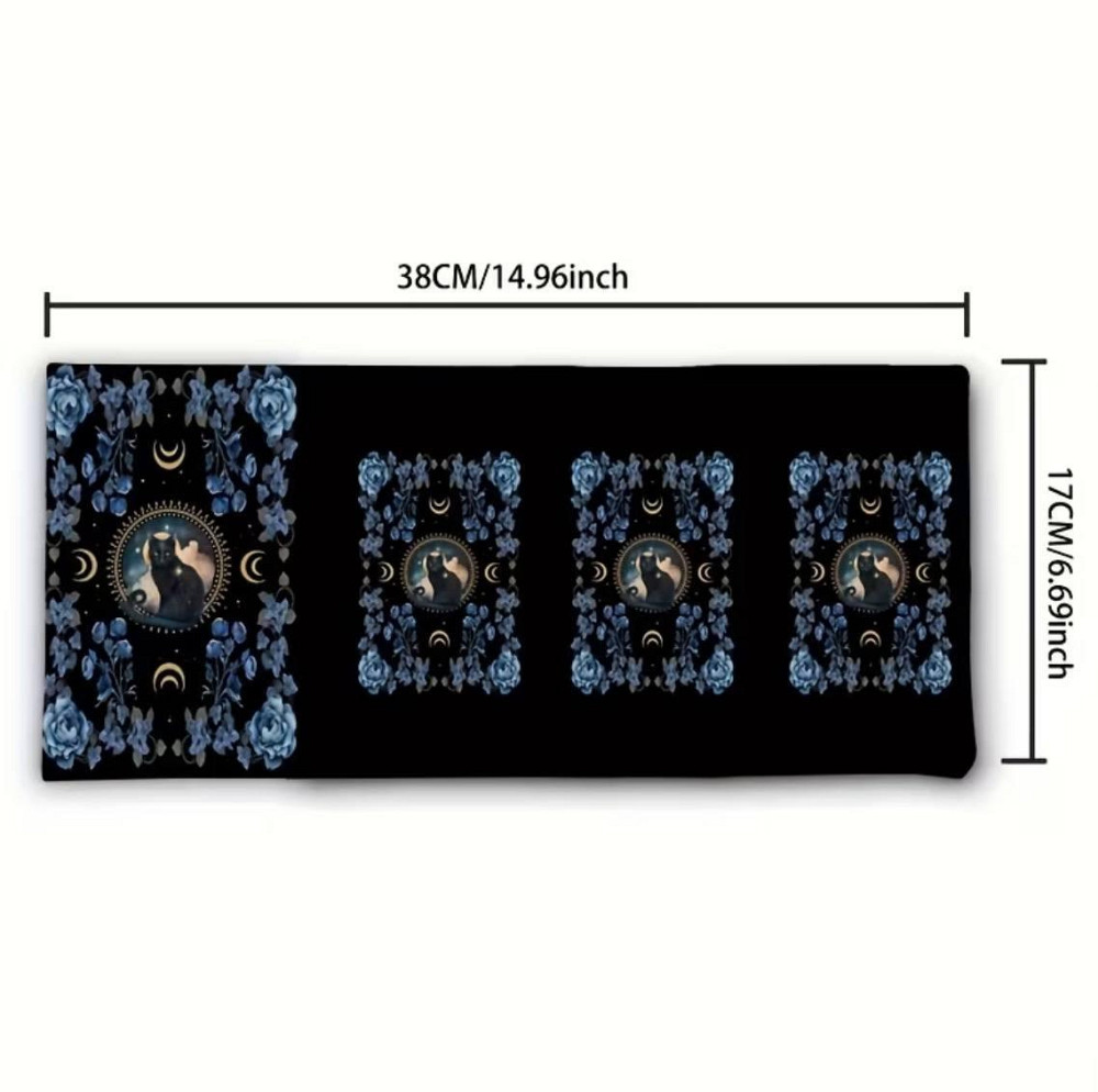 Мішечок для карт таро з принтом чорного кота, сумка для зберігання карт таро і оракулів 38×17 см Київ - фото 2