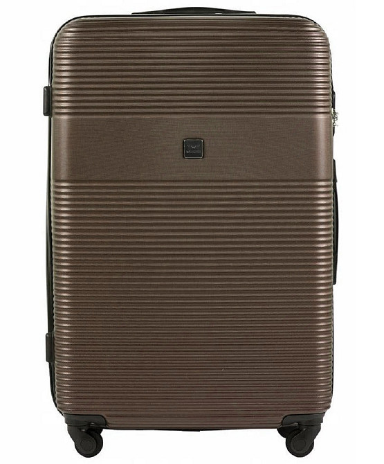 Чемодан пластиковый WINGS 5398 большой 75 см коричневый Киев - изображение 3
