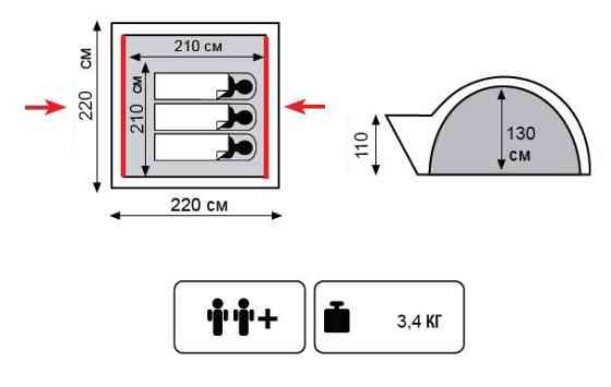 Палатка трехместная Tramp Lite Wonder 3 Киев