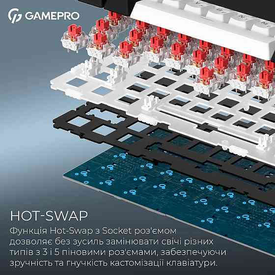 Клавіатура бездротова GamePro Asgard Valhalla MK160B Pro Black ( 17115 ) Харьков