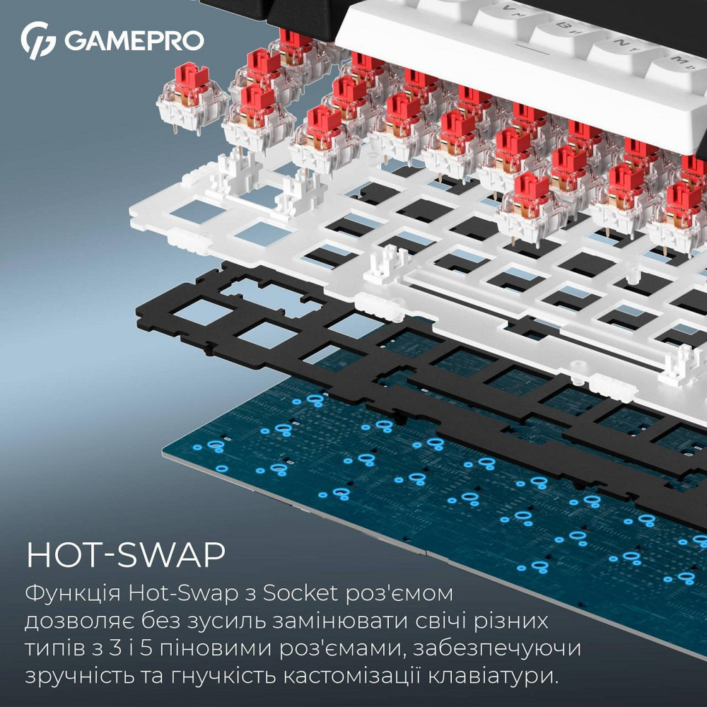 Клавіатура бездротова GamePro Asgard Valhalla MK160B Pro Black ( 17115 ) Харьков - изображение 6