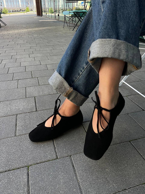 SEE SEVEN Балетки жіночі SEE SEVEN 1770 чорні (весна-осінь, замша натуральна) (5930) Коломыя - изображение 3