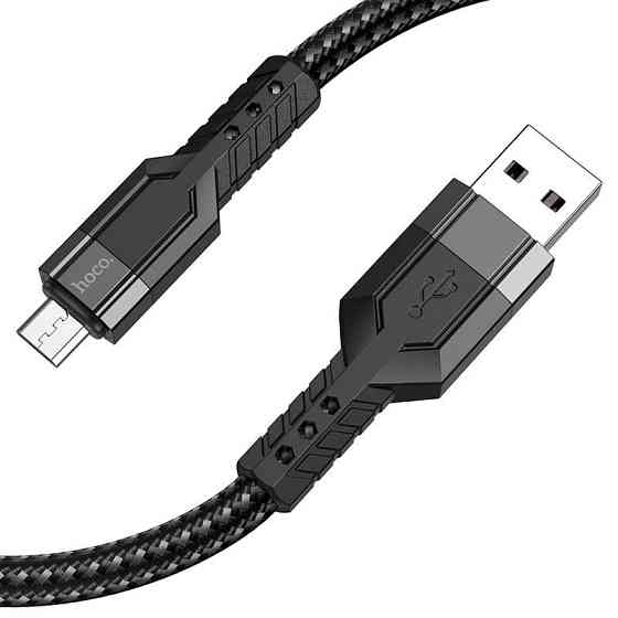 Кабель HOCO U110 USB - Micro 1.2м, чорний, нейлоновий Київ