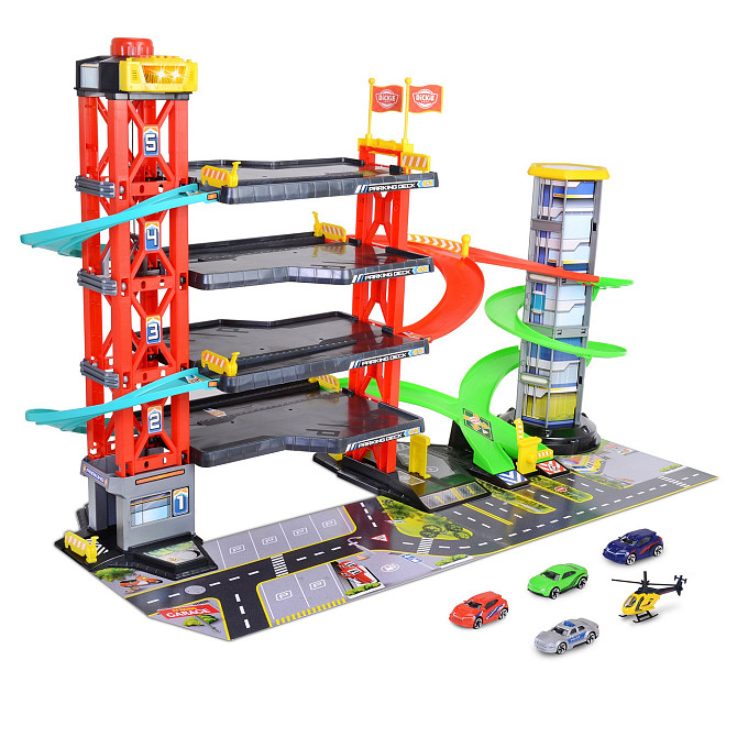 Дитячий ігровий набір Dickie Toys Паркінг 4 поверхи, ліфт, 4 авто та гелікоптер (3339000) Київ - фото 1