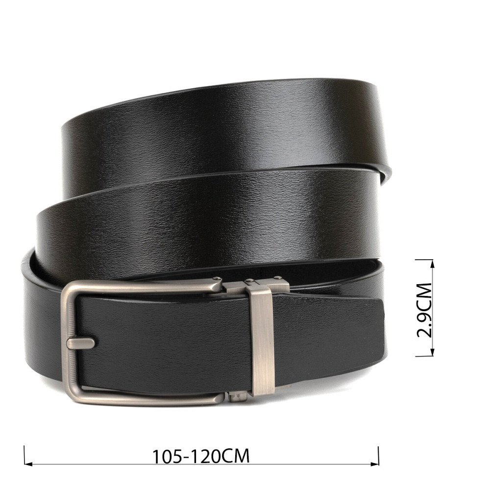 Ремень мужской со стильной пряжкой Vintage 20268 Черный Киев - изображение 6