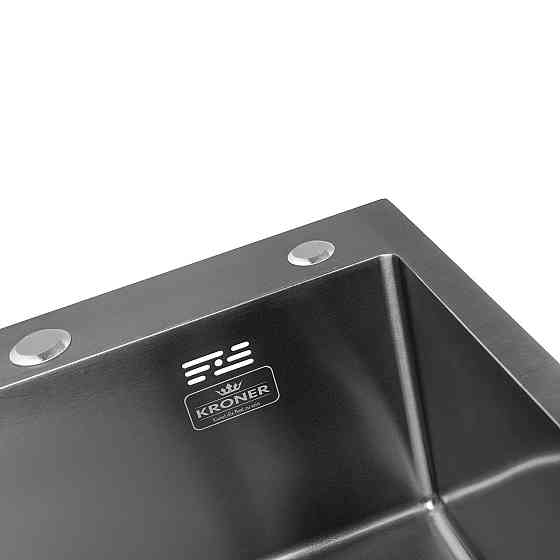 Кухонная мойка с нержавеющей стали Kroner KRP Schwarze - 50х50 HM PVD (3/1 мм) черная Киев