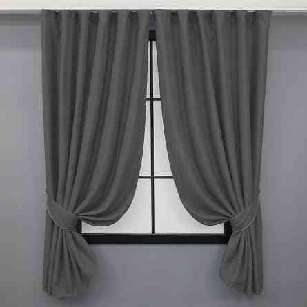 Комплект коротких штор VR-Textil Микровелюр Petek № 1484ш Серый 130х170 см 2 шт (35-0218) Киев