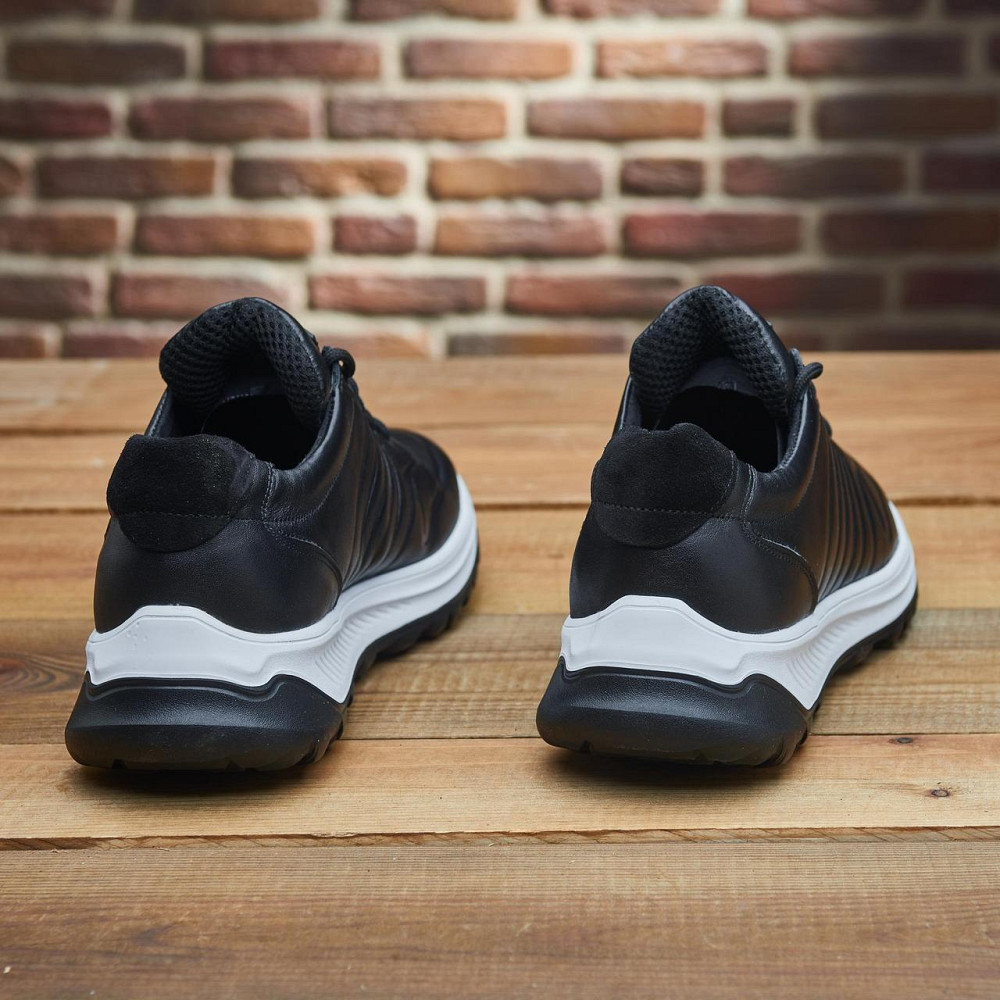 Чоловічи кросівки з натуральної шкіри ЛЕВЕЛЬ черный 56810б Харьков - изображение 5