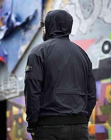 Городская Ветровка Stone island карман black 4 ДЛ7035 Киев