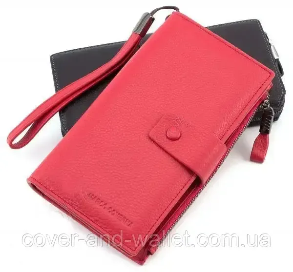 Елітний жіночий гаманець клатч з натуральної шкіри червоного кольору Marco Coverna 1426 Київ - фото 6