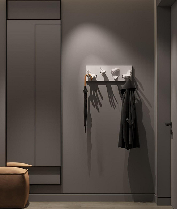 Дизайнерський вішак на стіну для одягу та декору інтер'єру (міцна, витримує важков'яж.) Днепр - изображение 3