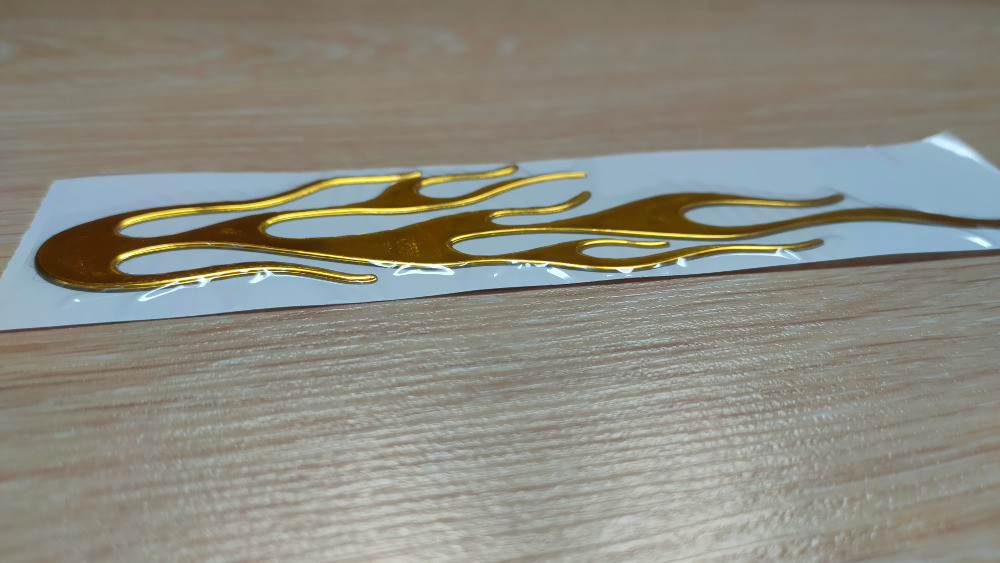 Наклейка на авто Огонь золото выпуклая на авто-мот Киев - изображение 6