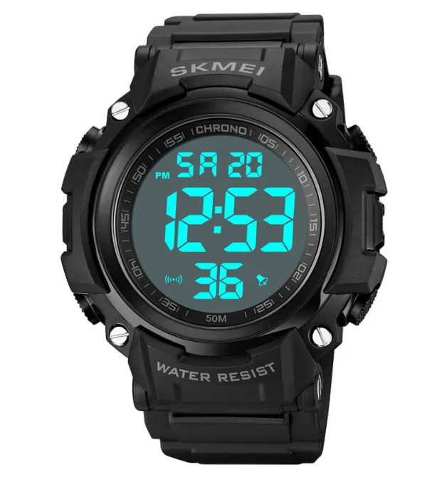 Чоловічий спортивний годинник Skmei 1886 (Чорний з білим) Вінниця - фото 3