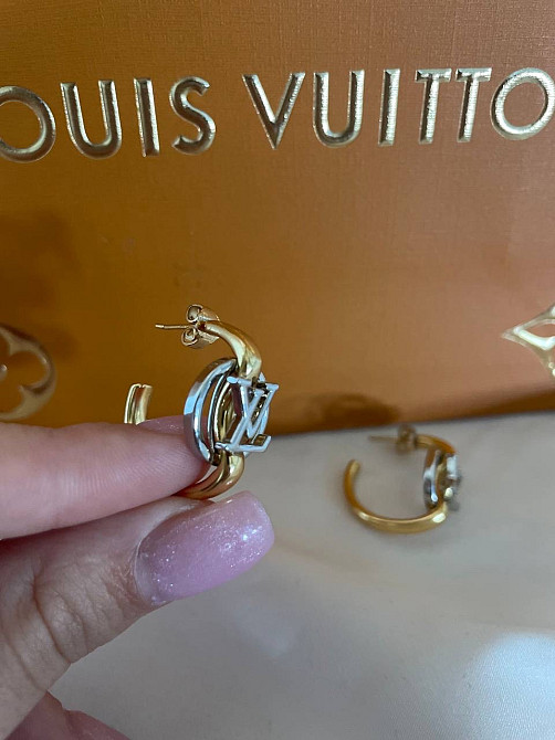 Сережки LV колечки покриття золото 18К Одеса - фото 10