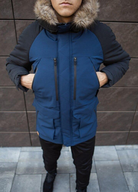 Парка мужская зимняя средняя на коттоне с капюшоном Pobedov seniora udacha Киев - изображение 7