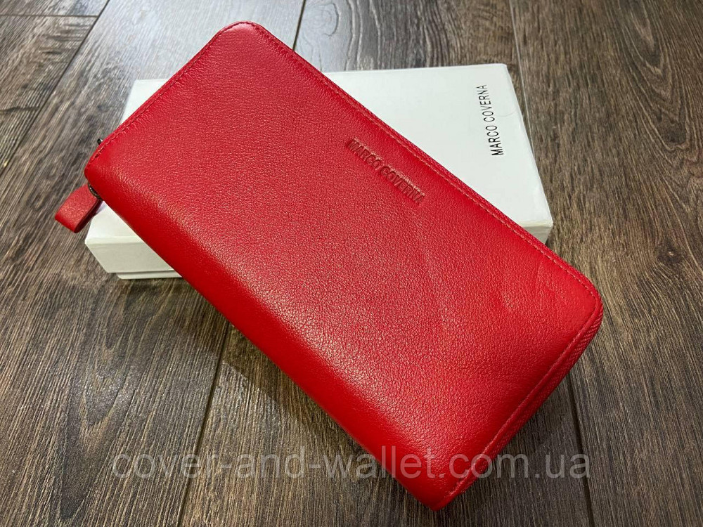 Красный женский кошелёк клатч из натуральной кожи на молнии Marco Coverna 1424 Киев - изображение 1
