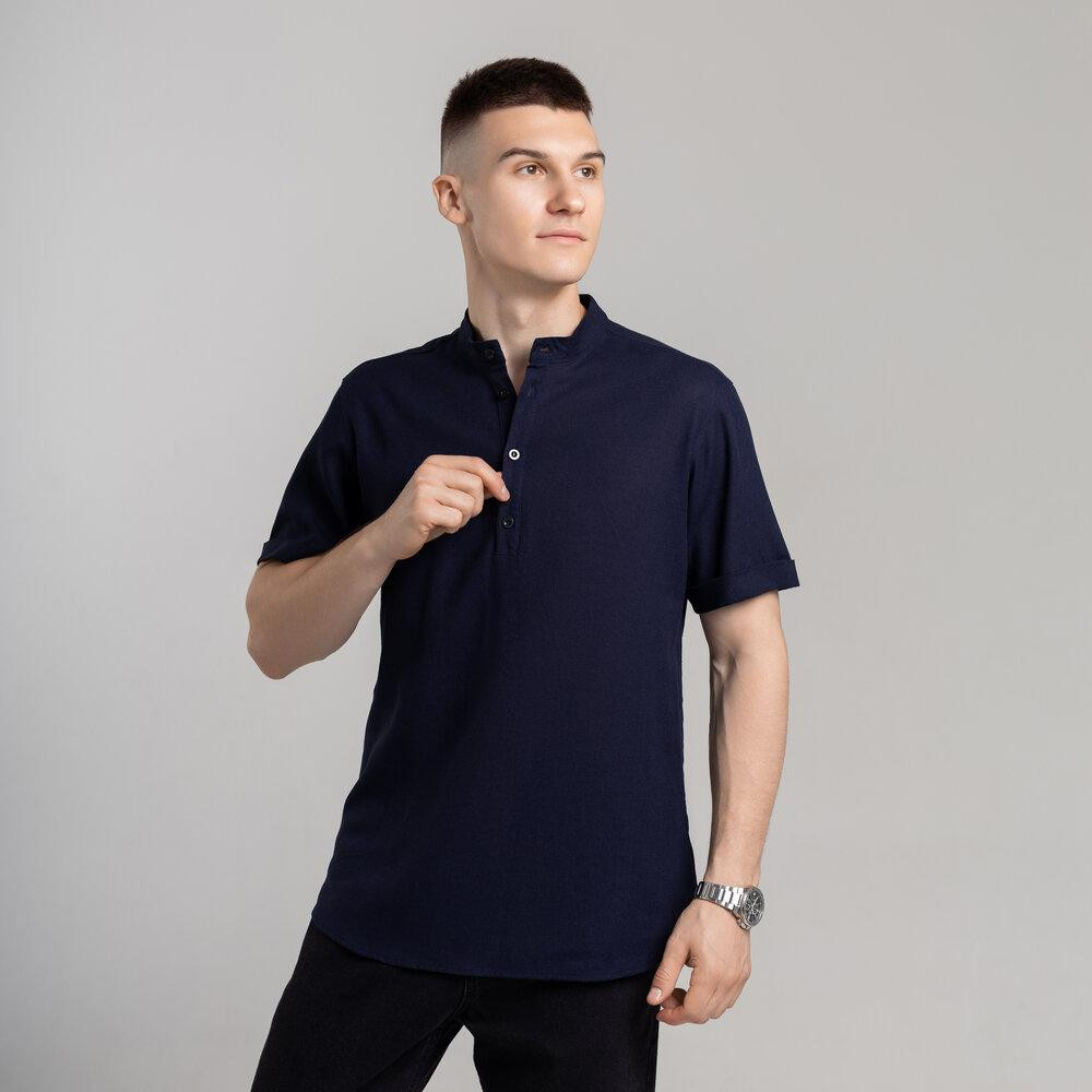 Чоловіча сорочка з коротким рукавом темно-синя Pobedov Molodist' Київ - фото 2