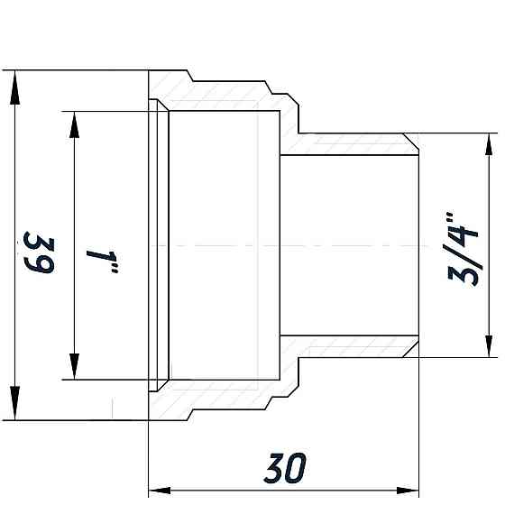Редукционный переходник 1″х3/4″ВН нержавеющий SK543S OPTIMUM Киев