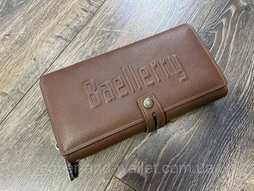 Коричневий гаманець клатч на багато карток для чоловіків та жінок Baellery Київ - фото 1