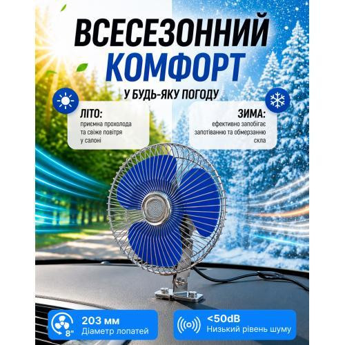 Металевий вентилятор 8" ВН.24.805/HF-305 24 В Харків - фото 13