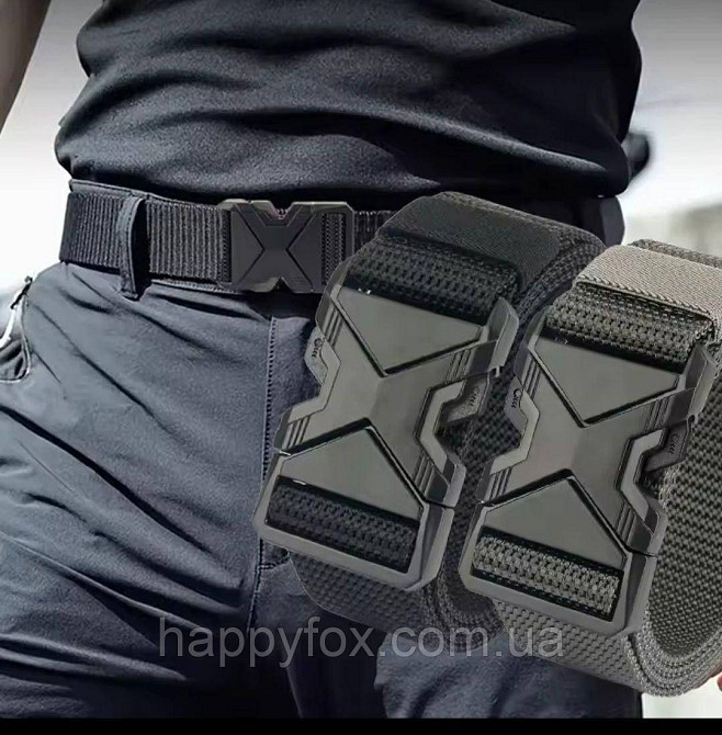 Тактичний ремень з автоматичною пряжкою (чорний) Львів - фото 2