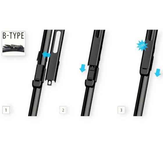 Щетки oximo модельные безкаркасные (к-т 2шт) b-type 650 + 400 мм дворника Мукачево