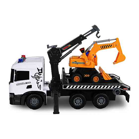 Ігровий набір серії Super Big Truck – Автокран Scania з екскаватором (світло, звук) Дніпро