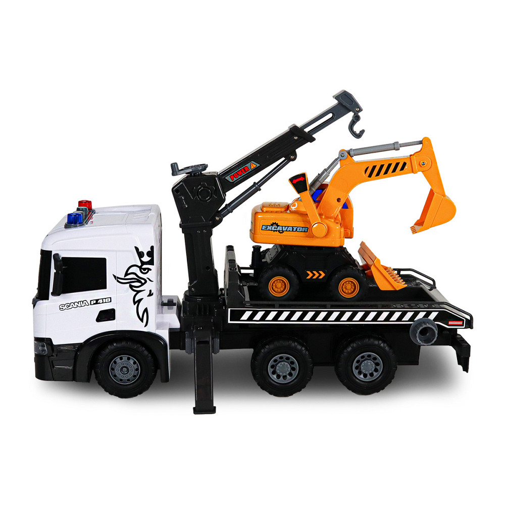 Ігровий набір серії Super Big Truck – Автокран Scania з екскаватором (світло, звук) Дніпро - фото 2