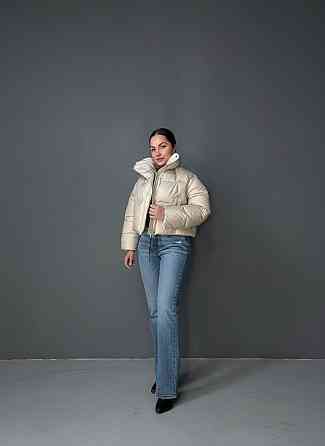 Куртка жіноча Lady Yep 30083 пуффер коротка глянцева бежева, бежевий, M Київ