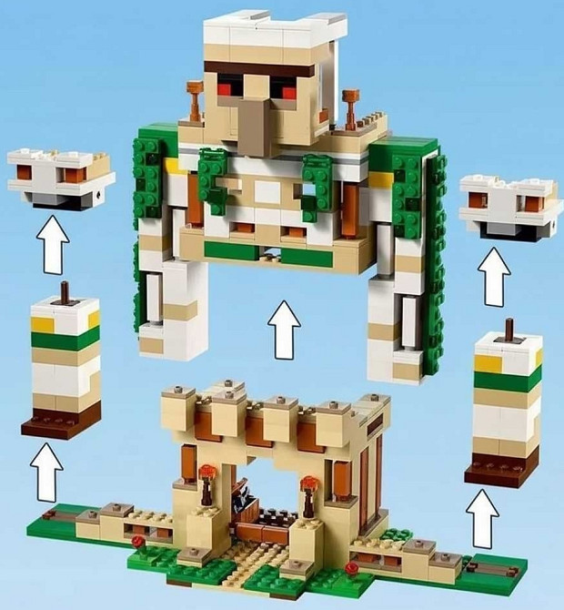 Лего Майнкрафт Крепость Железный Голем, 998 деталей. Харьков - изображение 3